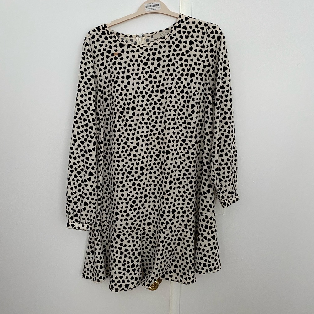 Black and white shift dress